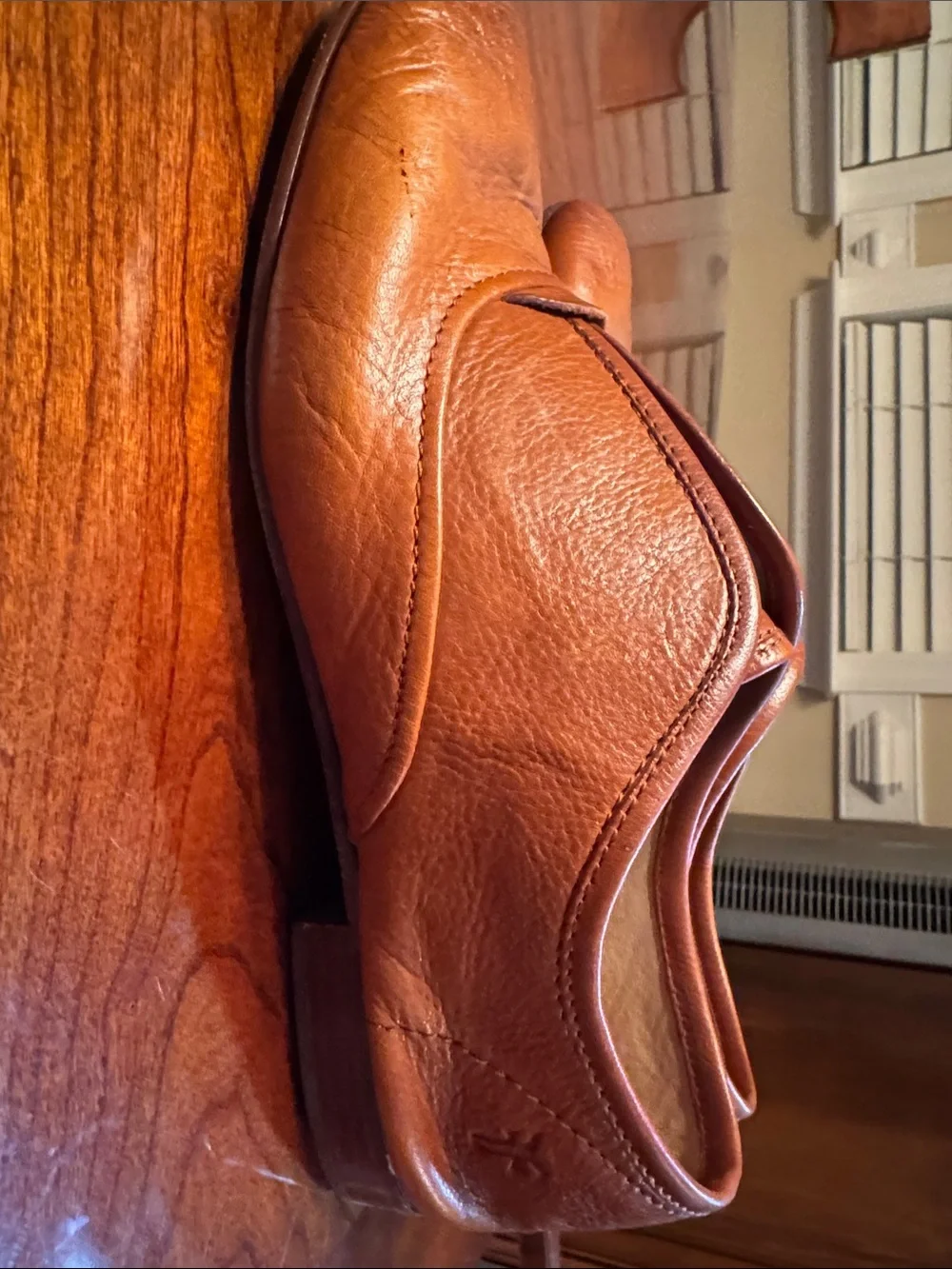 Frye Cognac Brown Leather Slip-On Loafers